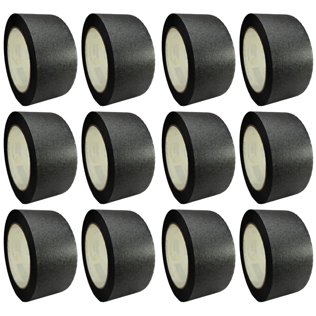 12 Fita Crepe Preta Larga 48mm X 50m Alta Fixação Eventos, Decoração, Festas