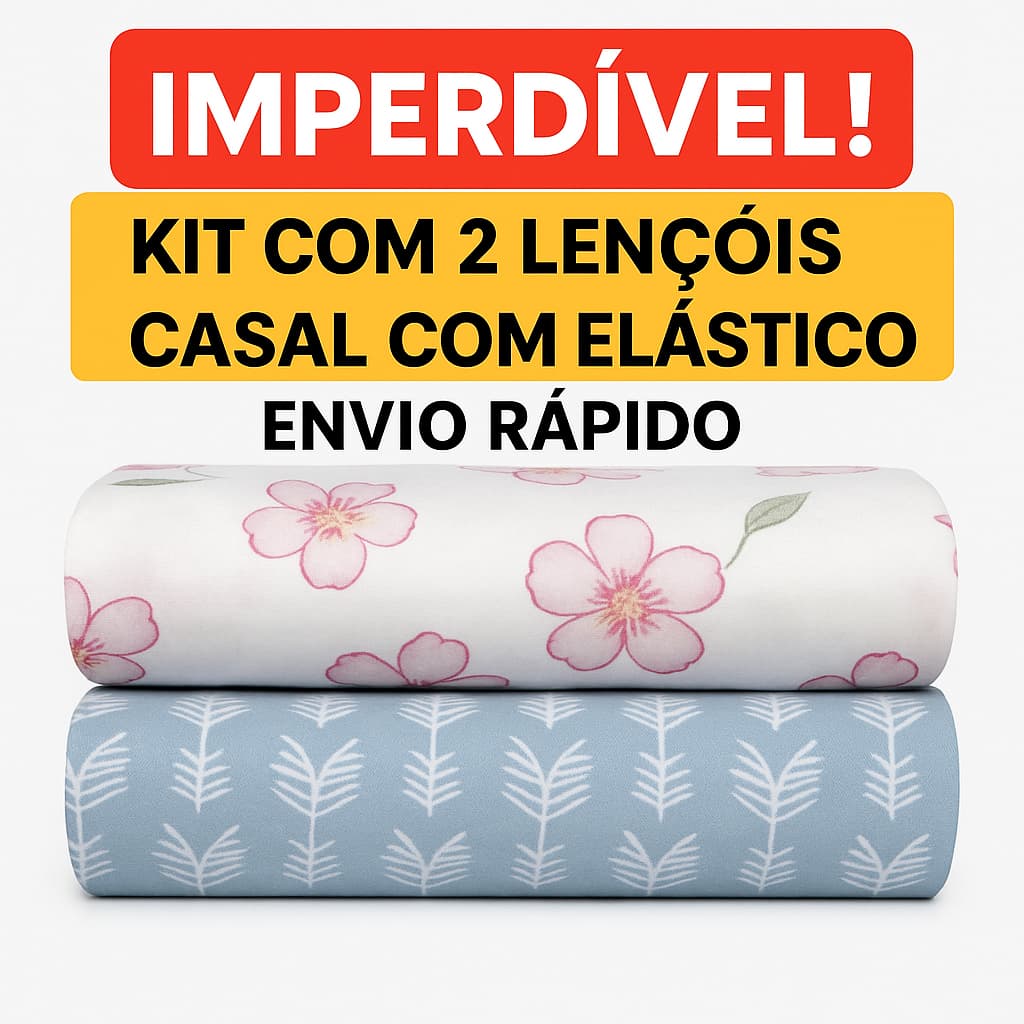 Kit Pacote Com 2 Lençol Avulso com Elástico Tecido Bom Direto da fábrica Que não escorrega