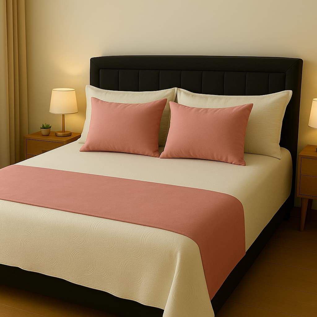 Kit 1 Peseira Casal l 02 Capas de Almofada 40x40 Suede Premium