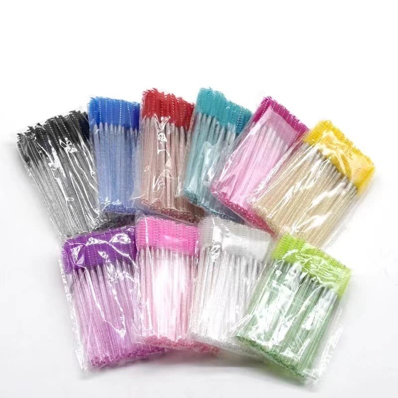 KIT 600 unidades escovinhas com glitter e sem Glitter Extensão de Cílios e sobrancelha