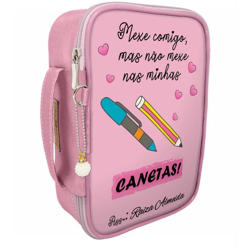 Estojo 100 pens box grande escolar personalizado canetas organizador elastico marcadores lapis
