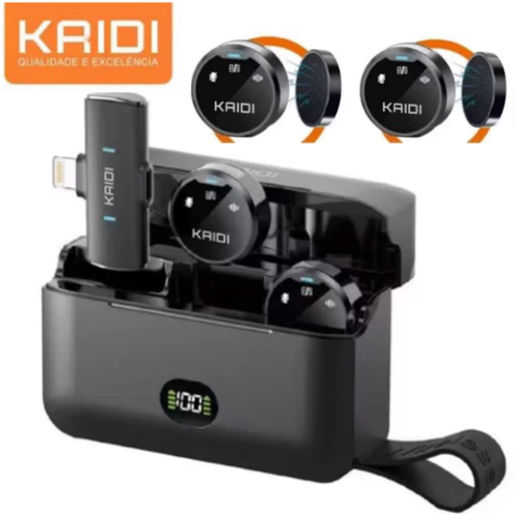 KAIDI Microfone de Lapela Profissional Redondo Magnético Para IPhone XR 11 12 13 14 15 16 16 PRO MAX