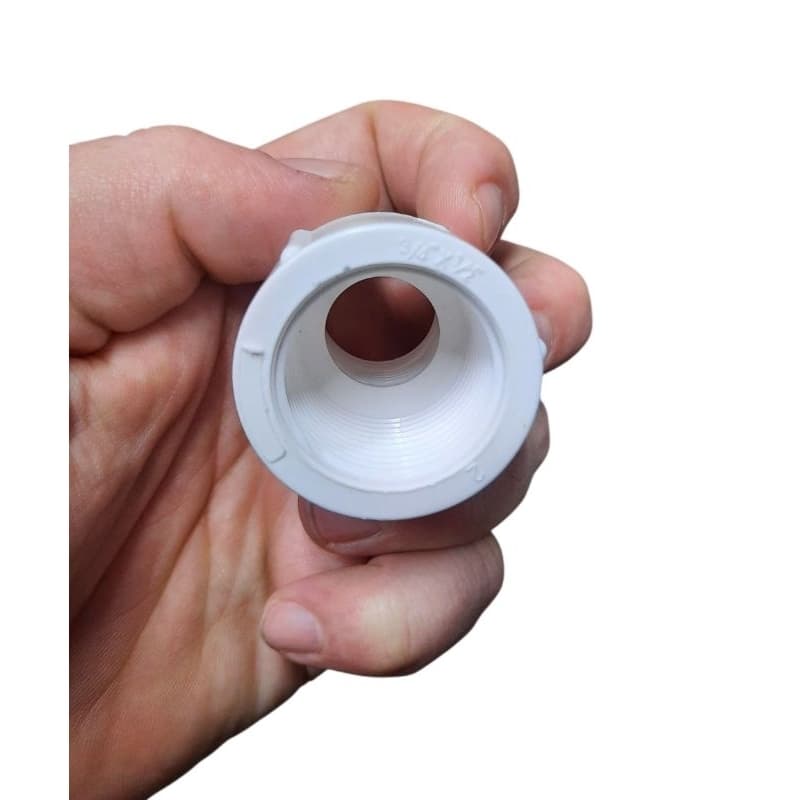Luva de redução 3/4" X 1/2" Rosca Pvc branca