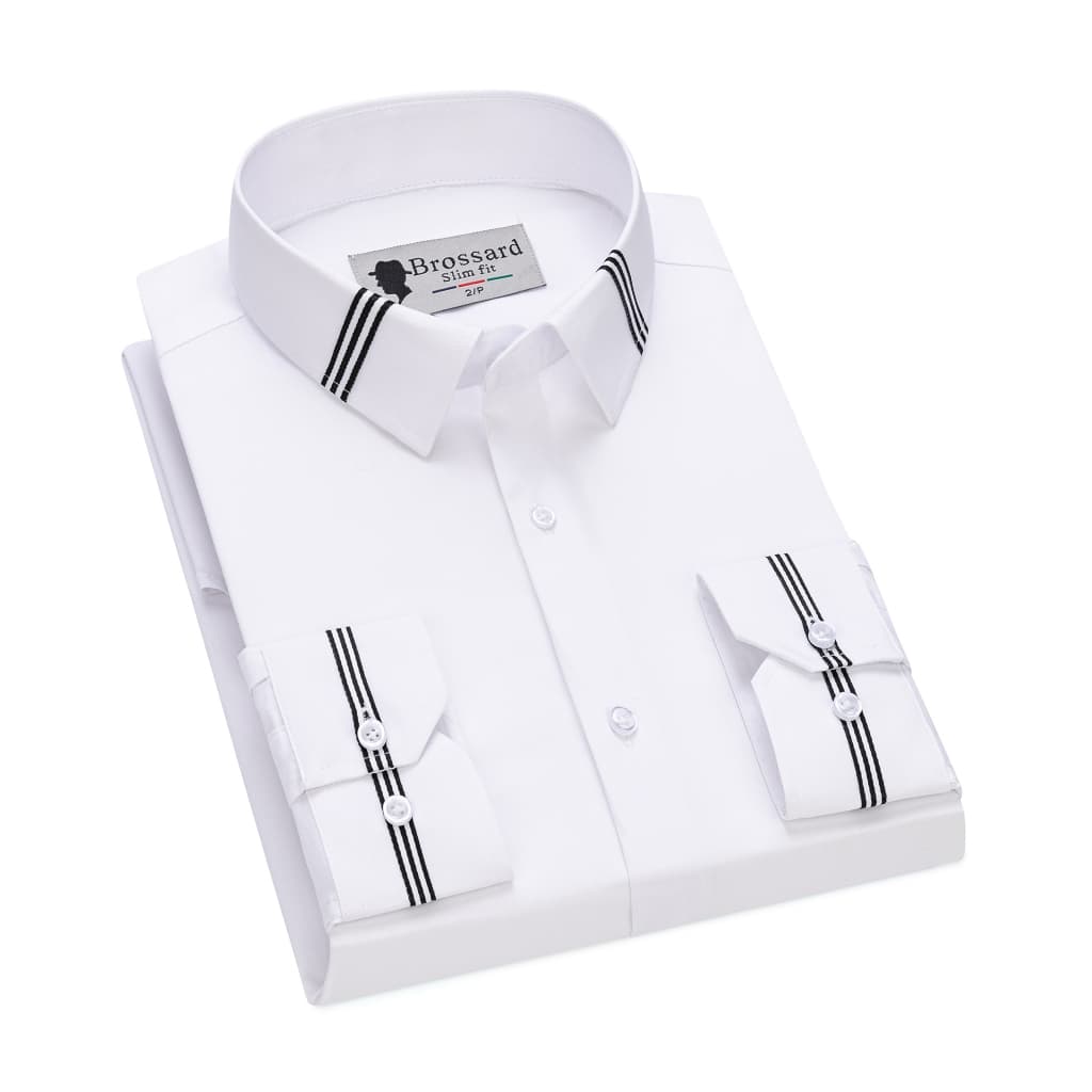Camisa Masculina Slim Fit Manga Longa em Tecido de Microfibra