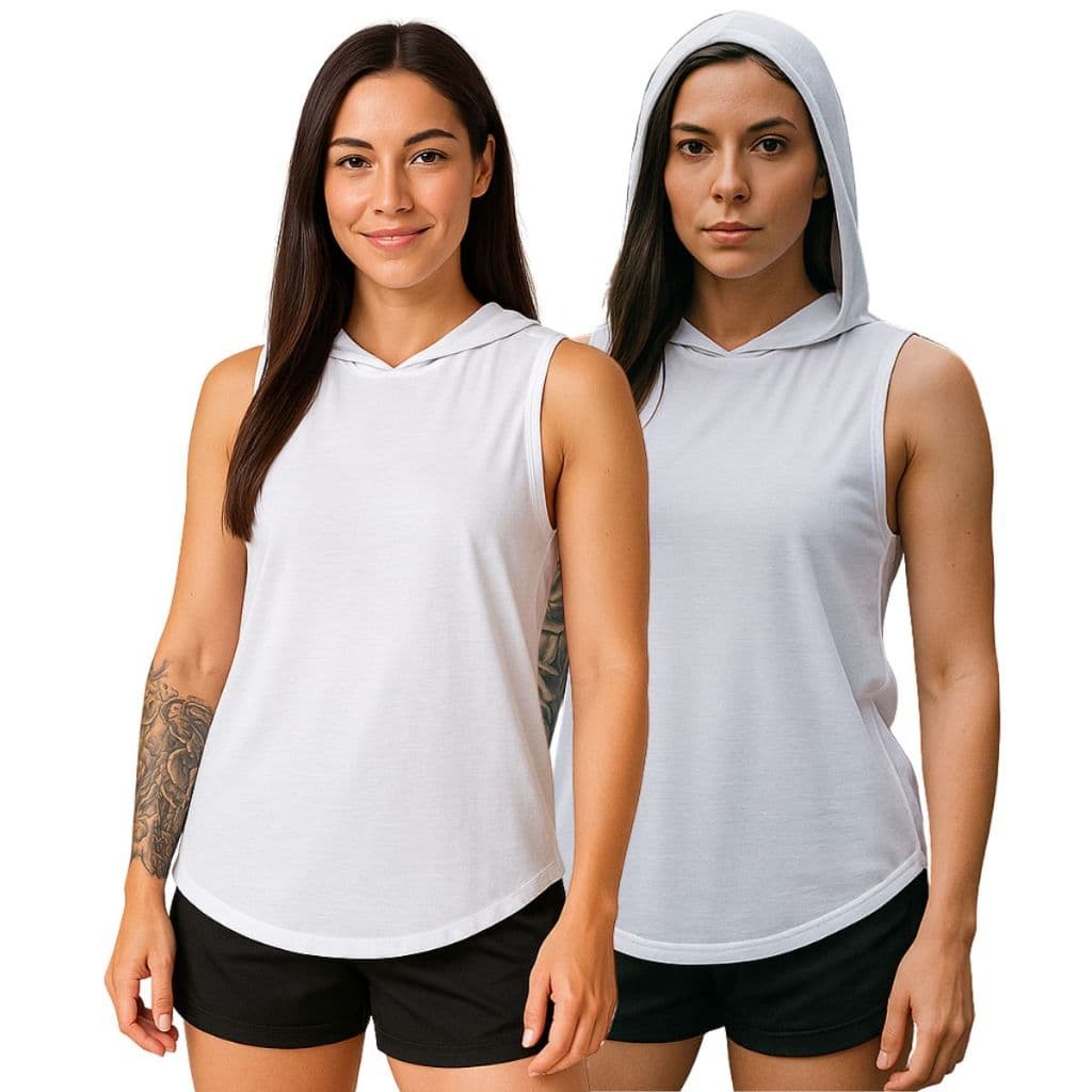 Regata Feminina Com Capuz Lisa Camiseta Academia Fitness Tapa Bumbum