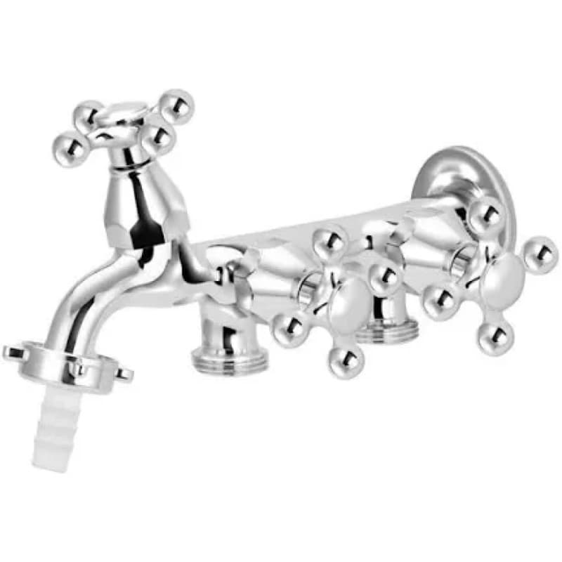 Torneira Tanque e maquina / jardim Metal Tres Saídas Com Bico Metal IMPERIO METAIS