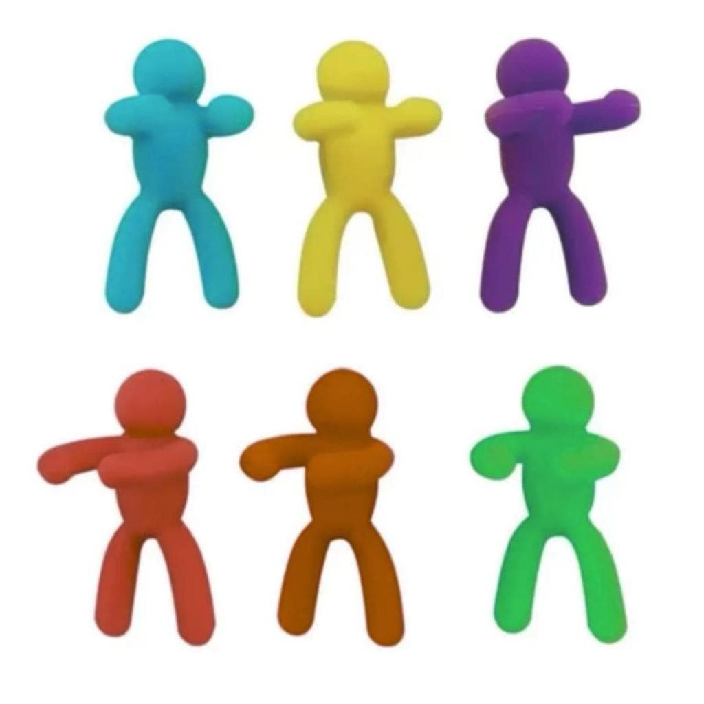 6 Identificadores de Silicone Taças Mini Pessoas Segura Copo