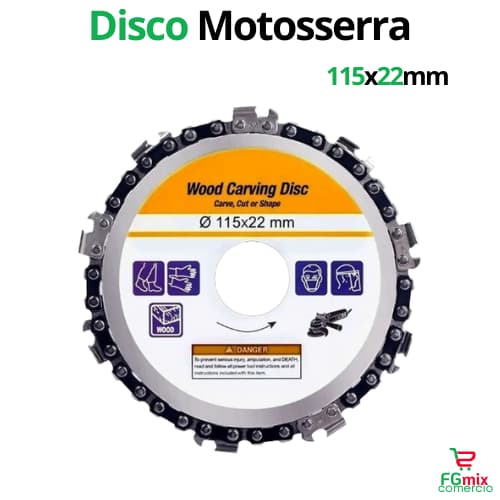 Disco Motosserra 115×22 mm 14 Dentes para Corte e Desbaste de Madeira