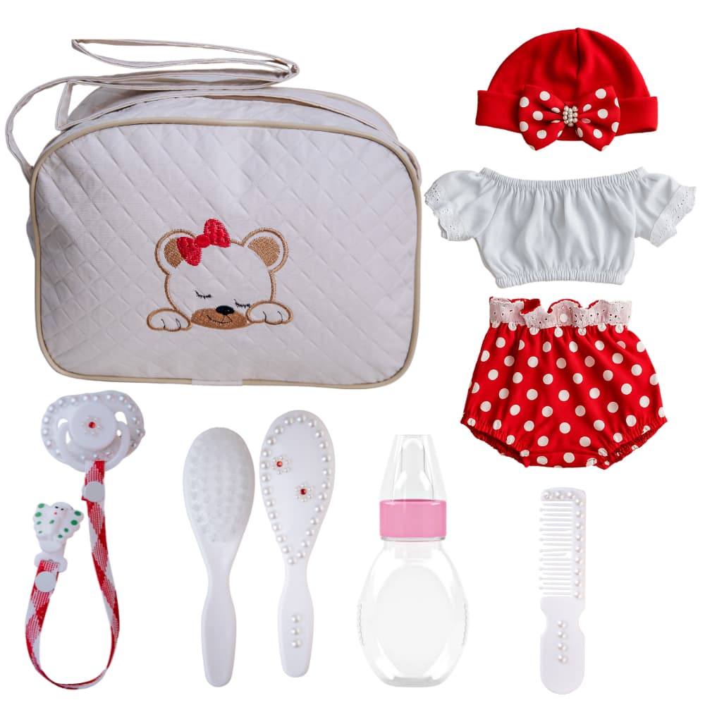 Enxoval de Luxo Para Bebê Reborn com Bolsa Maternidade e Acessórios Decorados
