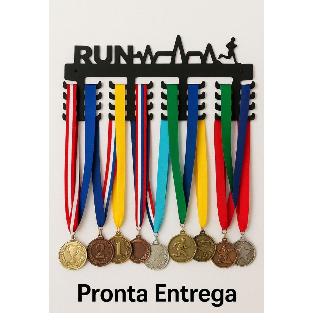 Porta Medalhas Decorativo RUN | Ideal Para Corredores