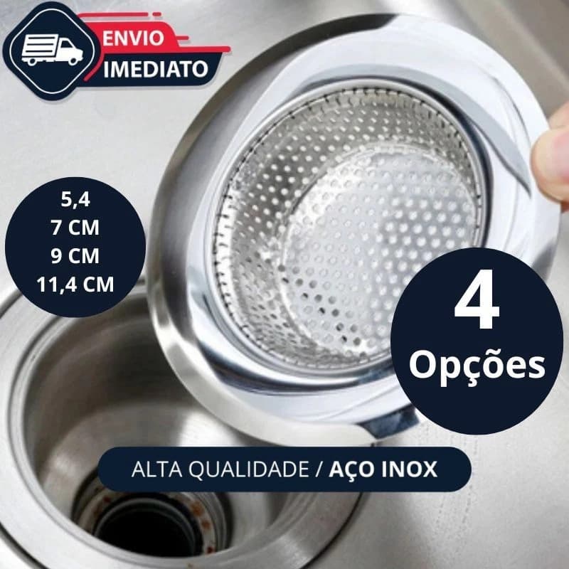Ralo Ralinho Para Pia Em Inox Cozinha Inox 9cm Ideal Multiuso Universal Proteção Limpeza