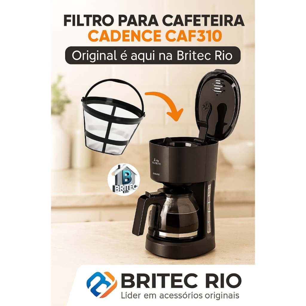 01 Filtro Permanente Para  Cafeteira Cadence urban caf310 15 Xicaras