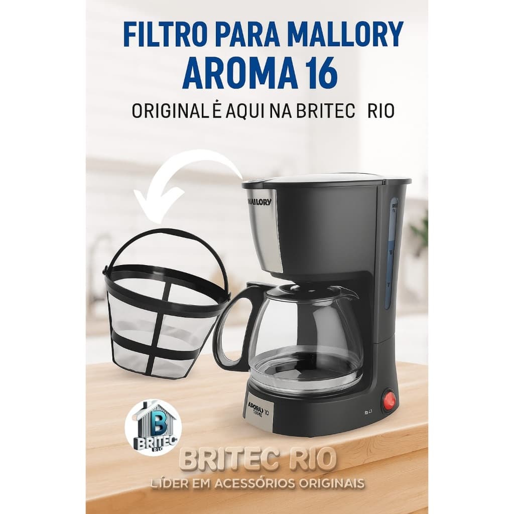 2 Filtros Permanente Para Cafeteira Mallory Aroma 16