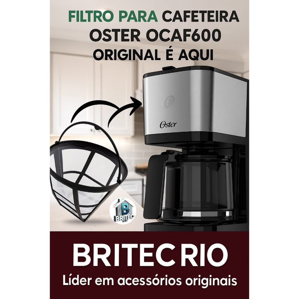 01 Filtro Permanente "Compatível" Para Cafeteira Oster Ocaf600/601/611/650 e Cadence Urban Pop CAF810