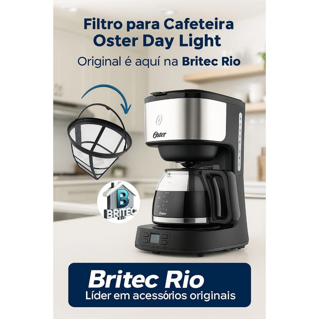 01 Filtro Permanente para Cafeteira Oster Day Light Programável 30 Xícaras
