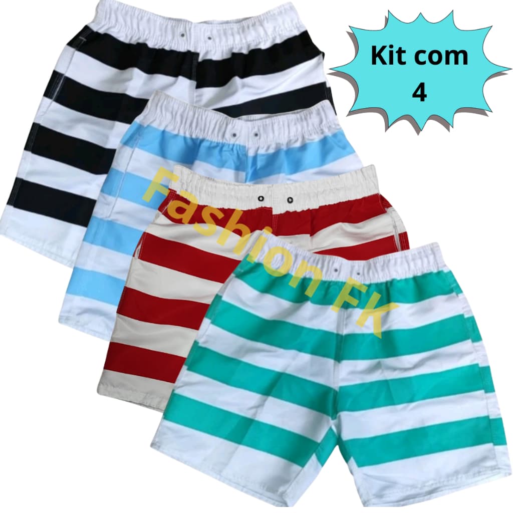 kit 4 short adulto Tactel secagem rapida  bermuda Mauricinho ideal para esporte e lazer moda masculina