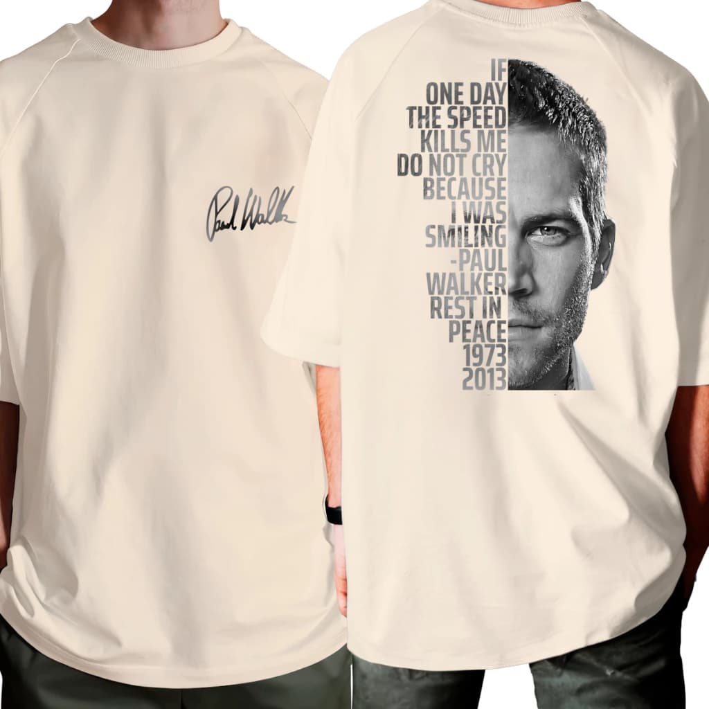 Camiseta Oversized Streetwear Paul Walker 100% Algodão Premium Manfinity