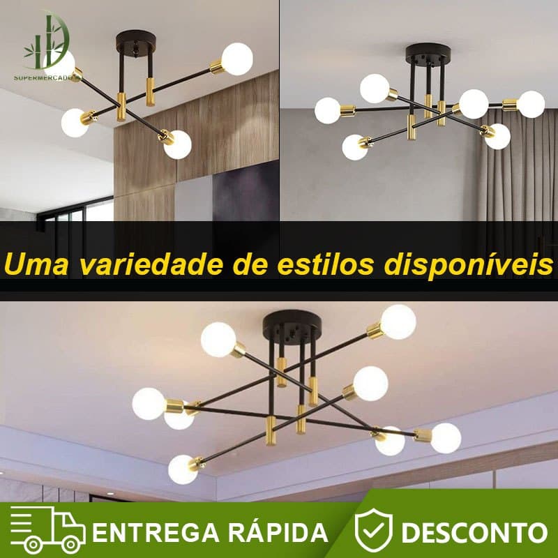 Lustre Led Pendente luminária de Teto Semi-Embutida luminária para teto sala de jantar quarto e cozinha
