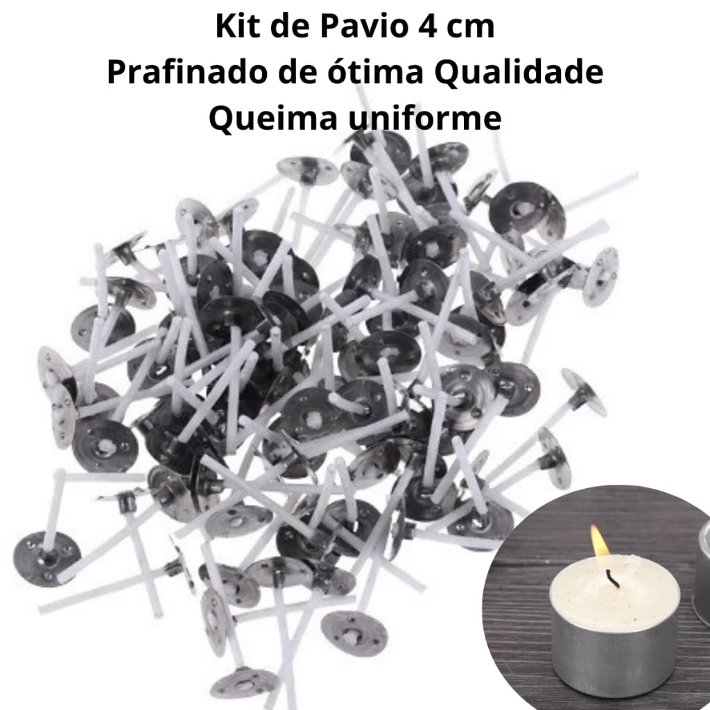 Pavio Para Velas Artesanais rechaud 4 cm 10 | 50 | 100 ou 150 unidades