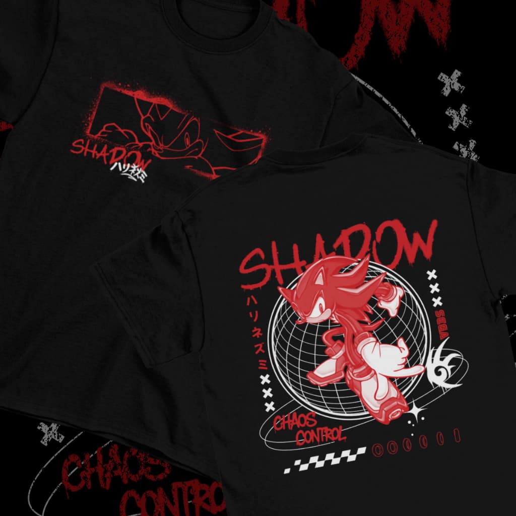 Camiseta Infantil Shadow Desenho Sonic Video-Game Camisa Juvenil Estampada Em Algodão Dia Das Crianças