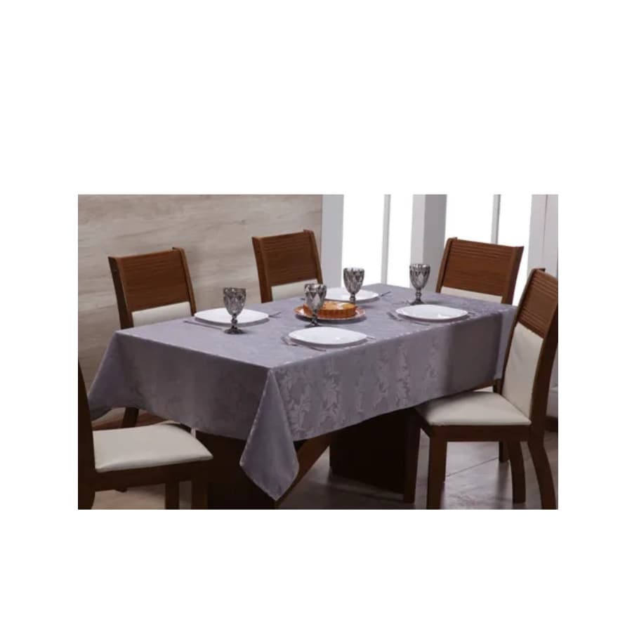 Toalha De Mesa Jacquard 8 Lugares Retangular 2,80x1,40 Tecido Premium