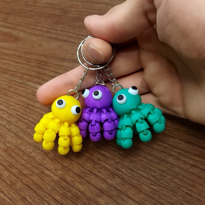 Chaveiro Polvo Articulado flexível fidget toy infantil