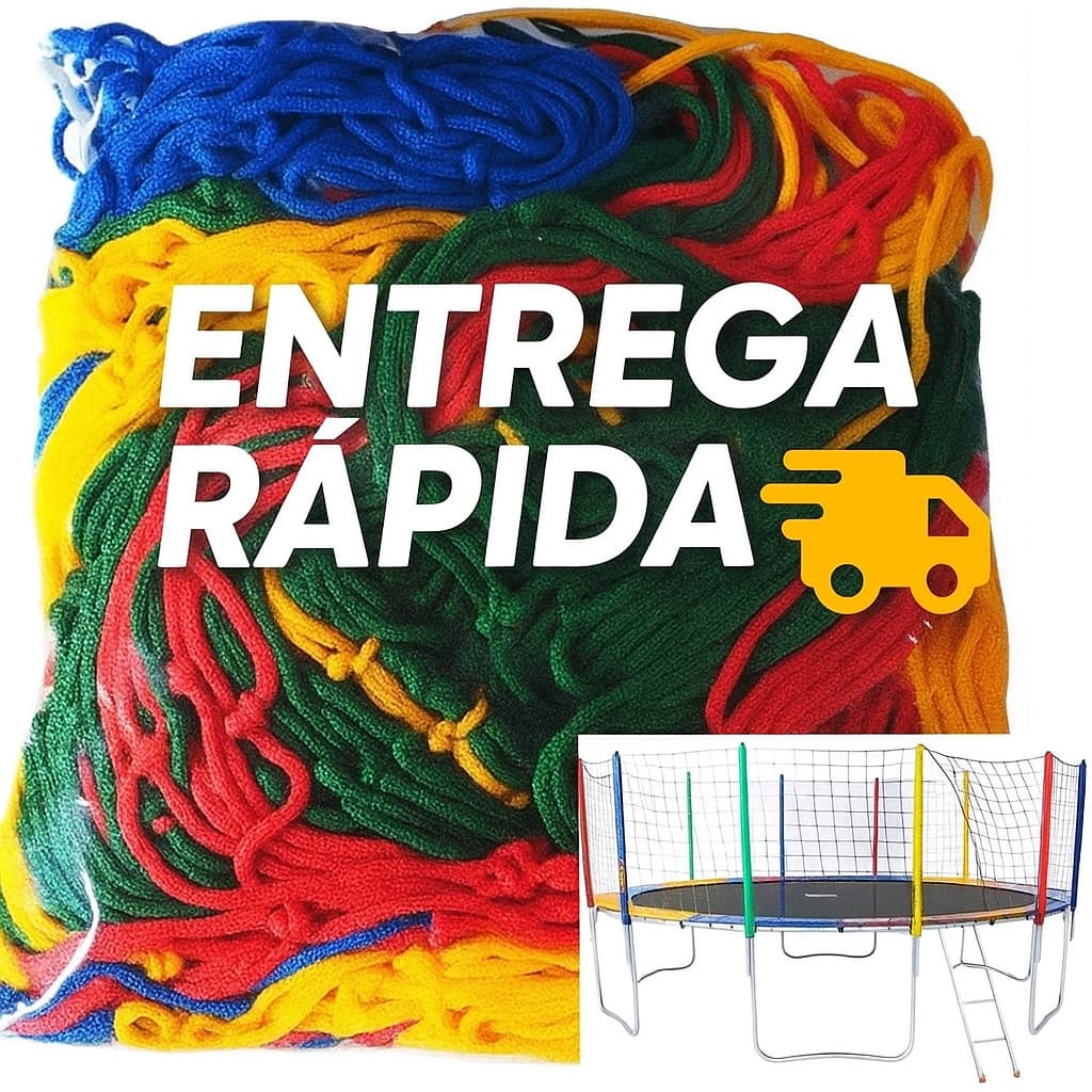 Rede Tela de proteção colorida para cama elástica pula pula infantil de 1,83m (1,30 x 5,90) ENTREGA RAPIDA