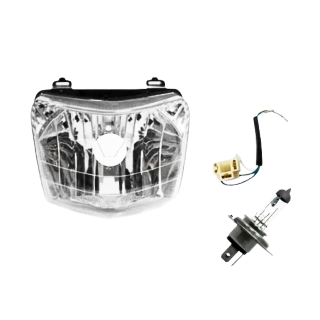 Bloco Optico Farol Nxr Bros 150 Ks ES Esd 09 A 12 Pop 100 Com Soquete e Lâmpada Halogena H4 Embus