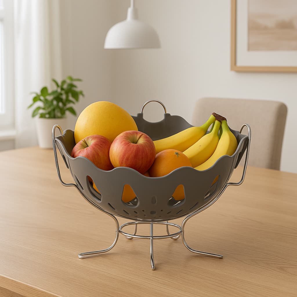 Fruteira Centro de Mesa Moderna para Cozinha ou Sala de Jantar Niquelart N308