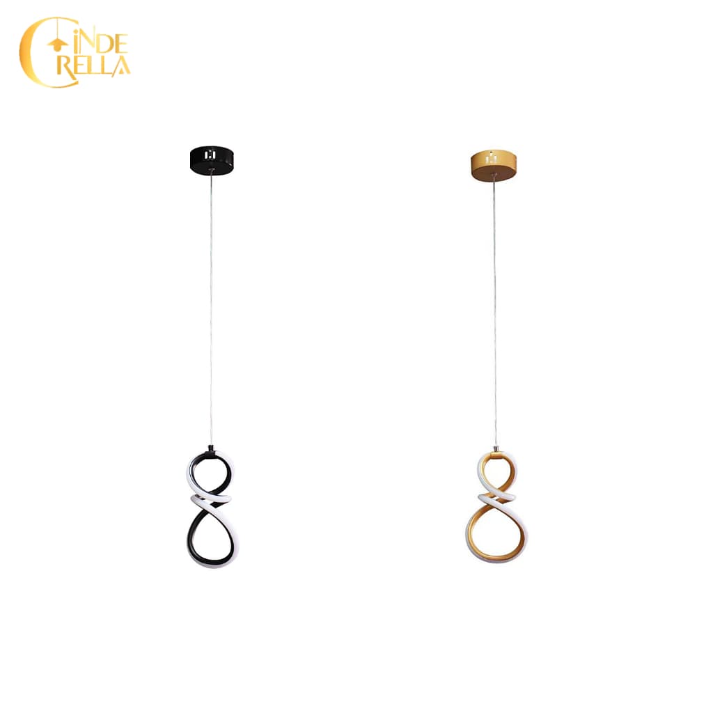Pendente Espiral Infinito LED 3 EM 1 Dourado Preto LED Luminária De Teto Cabeceira Hall Cinderella