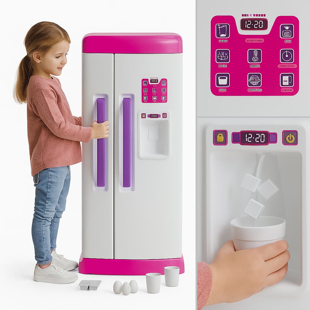 Geladeira Infantil Grande De Brinquedo Cozinha Com Acessórios Menina