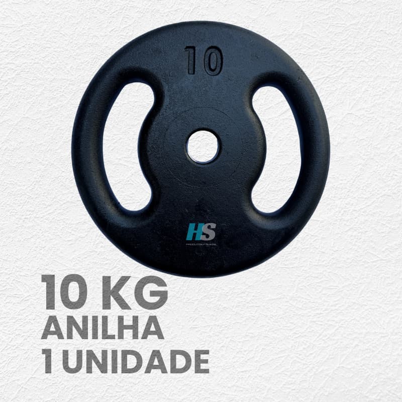 Anilha Pintada 10kg Musculação Academia Treino Funcional Peso Livre Exercício Fitness Casa Unidade
