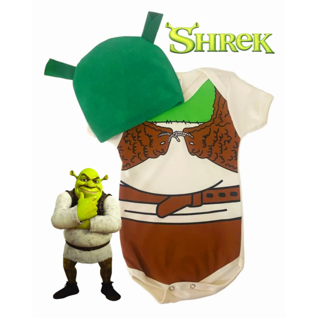 Body Bebê Sherek+Laço Temático Mesversário