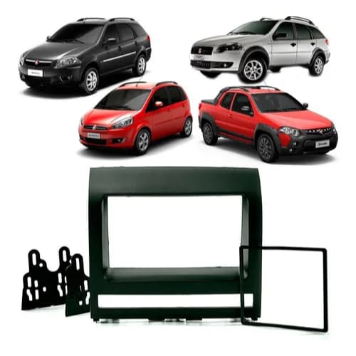 KIT Completo, Moldura De Painel  Multimidia Dvd Mp5 , Palio, Siena, Strada, 03\12  Idea 05\13  Moldura, Preto