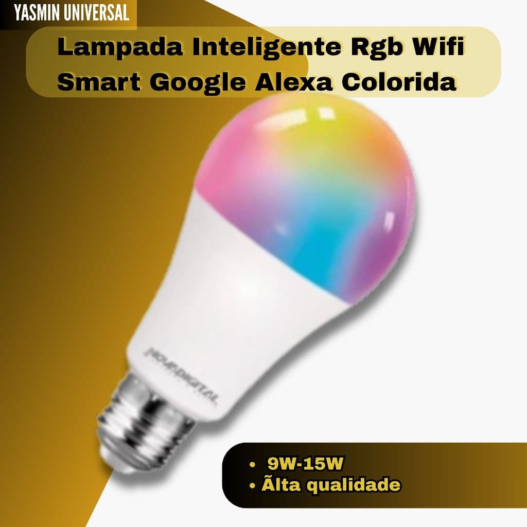 Lampada Inteligente Rgb Wifi Smart Google Alexa Colorida 9W-15W