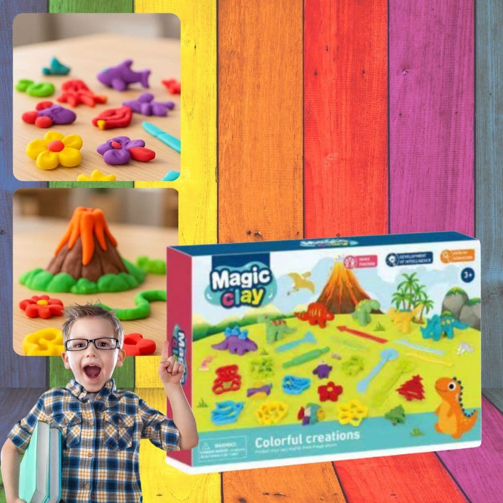 Brinquedo Kit Massinha de Modelar Infantil Arte Sensorial Infantil Lúdico Moldar Formas Imaginação