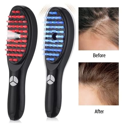 Escova Massageadora com Laser 4 em 1 – Tratamento Capilar e Antiqueda