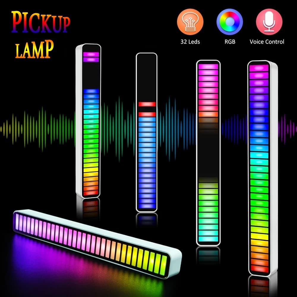 Barra Musical RGB, 5 Tipos de Sequencia de Led, Com Trocar de Cor, Controle De Som - PRETO