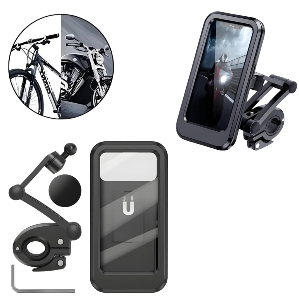 Suporte Celular Moto Articulado À Prova D’Água com Imã Interno e Rotação 360 Graus Bike Resistente