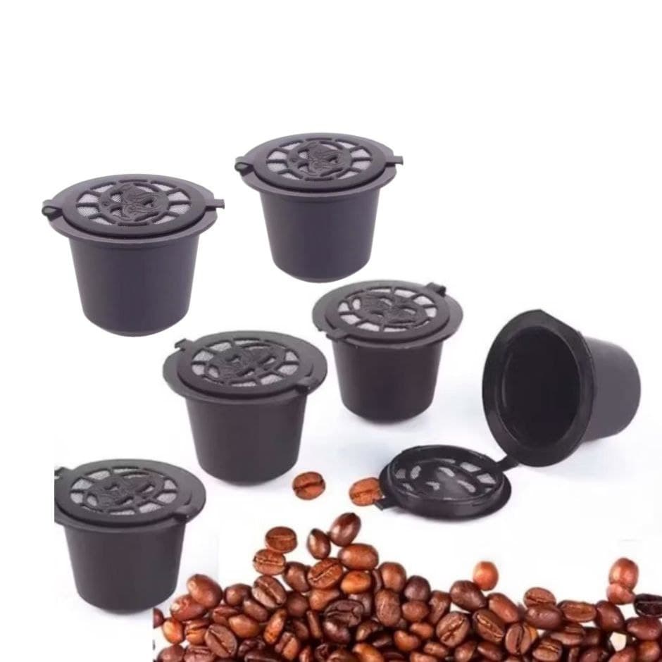 6x Cápsula de Café Reutilizável Recarregável para Nespresso
