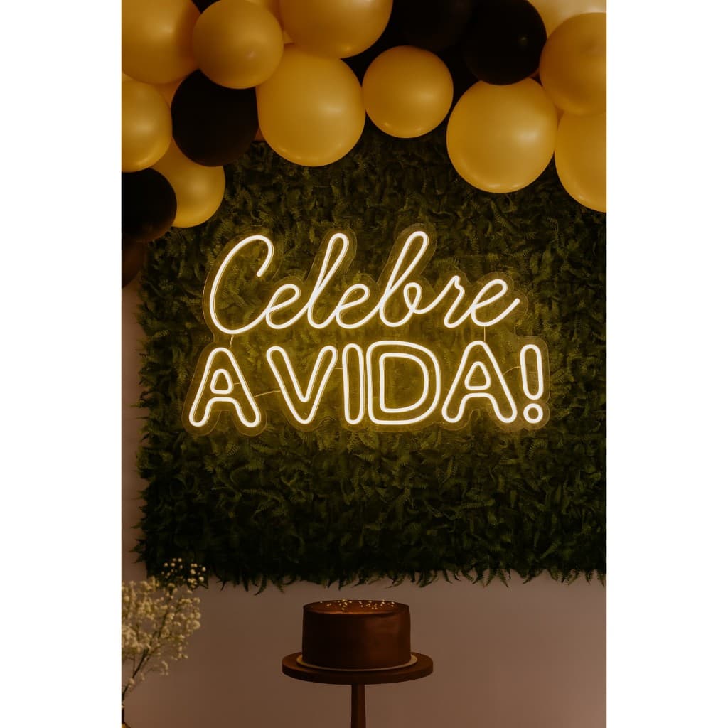 Letreiro Luminoso Led Neon Celebre a Vida Aniversário