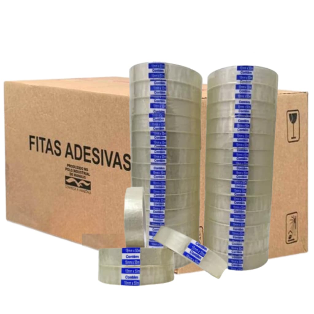 KIT 32 Fitas Adesivas Durex 18x50metros Transparentes super aderente