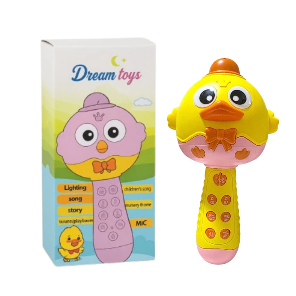 Microfone Infantil Recarregavel Com Luzes, Musicas Infantis, Sons, Efeitos e Contador de Histórias