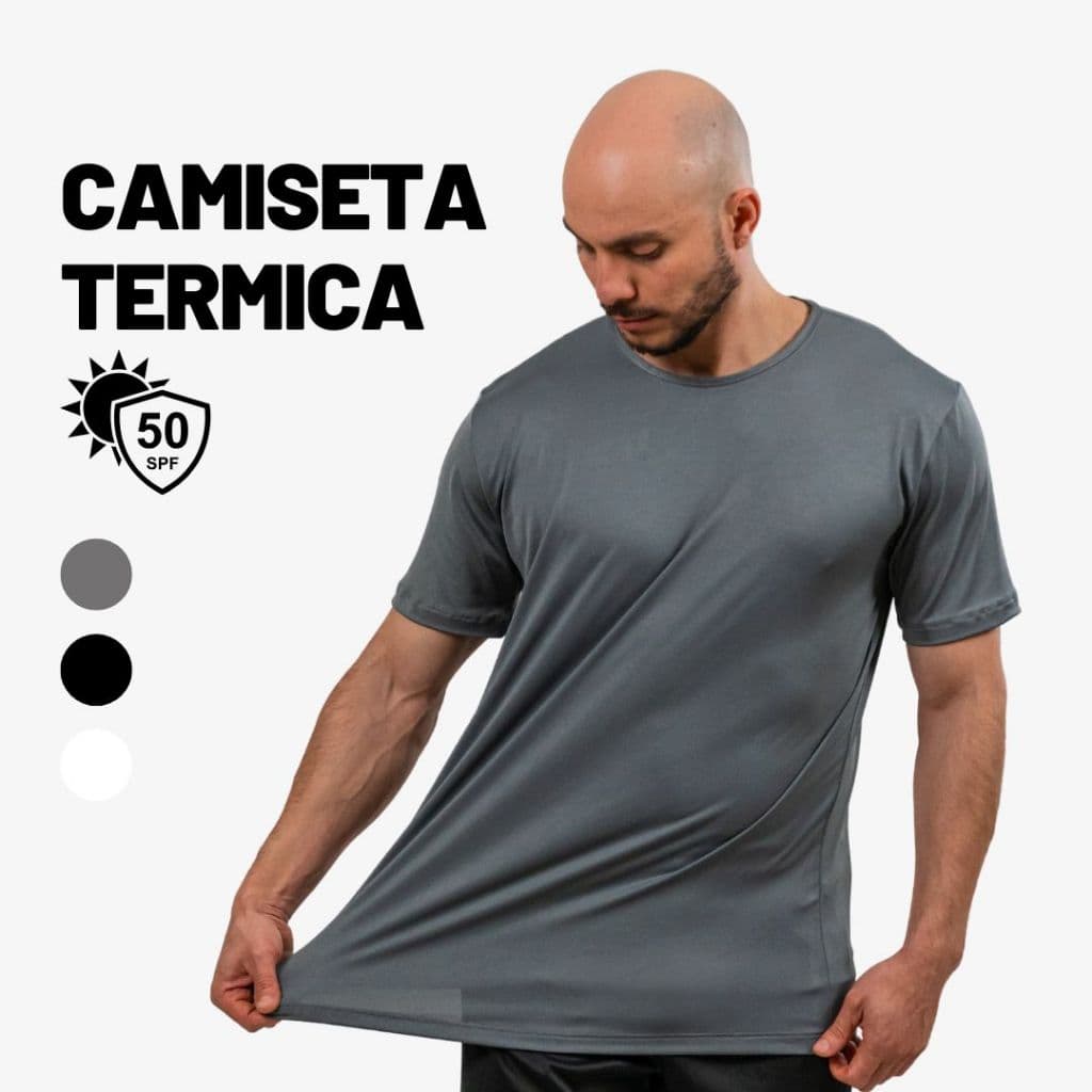 Camiseta Drifit Masculina Manga Curta pra Academia com Proteção Solar UV50+ Musculação e Esportes