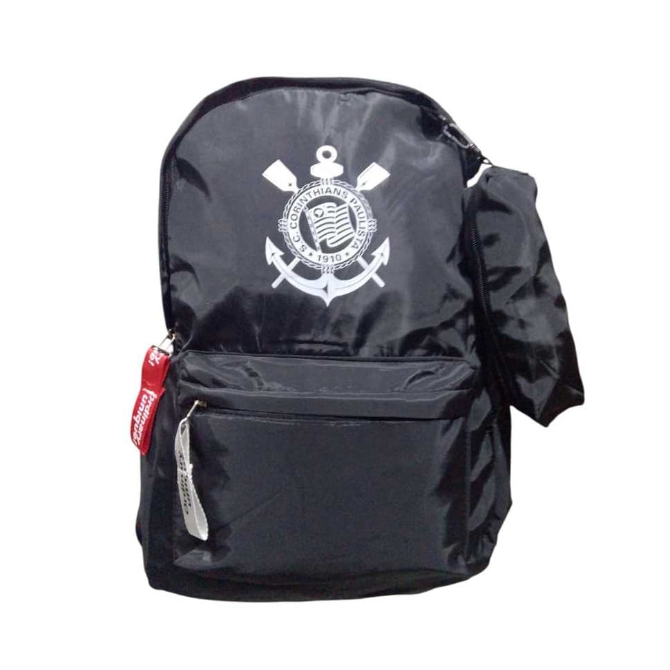MOCHILA DO CORINTHIANS COM ESTOJO PRETO