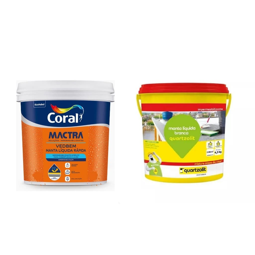 Manta Líquida BRANCA Galão Quartzolit 4,5kg ou  Coral Mactra 4,5 kg
