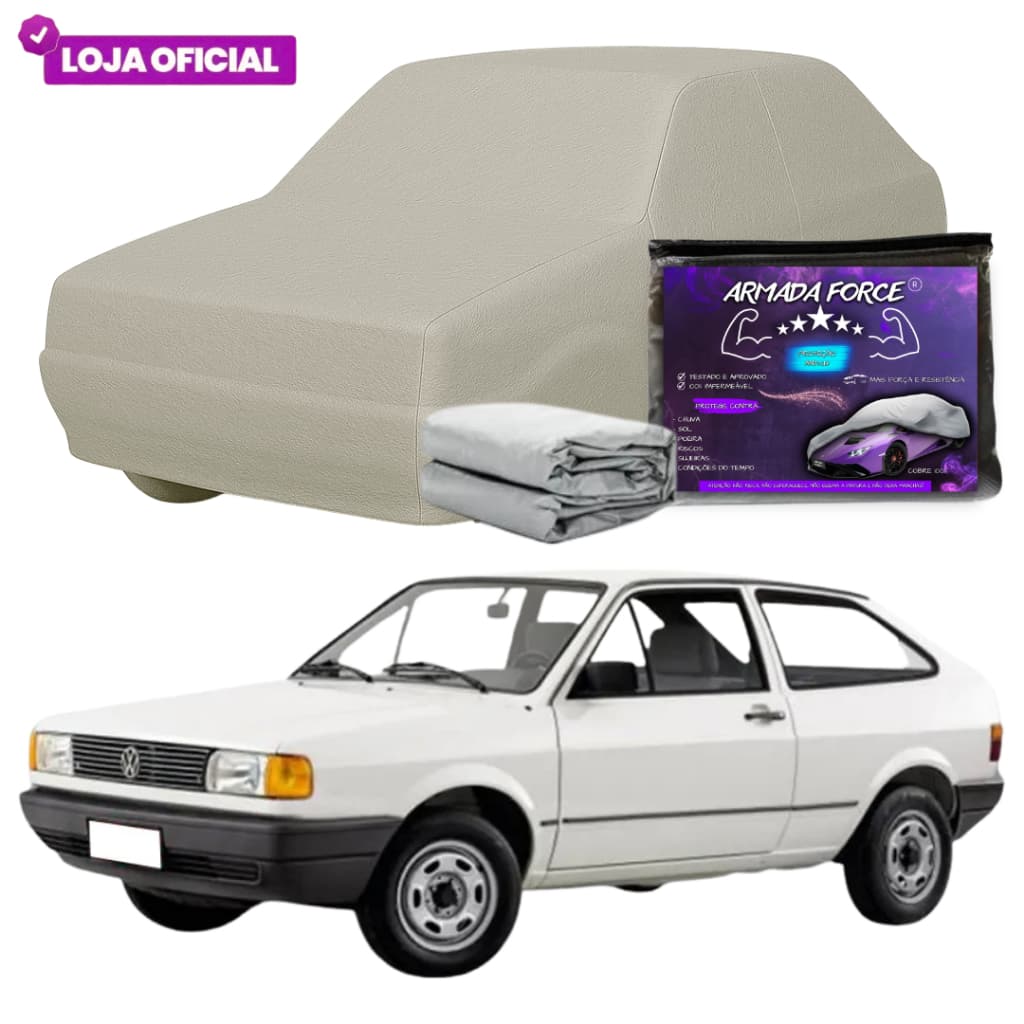 Capa Cobrir Carro Gol Quadrado Forrada Impermeavel ARMADA FORCE  Protege Sol Chuva Poeira  Anti-UV