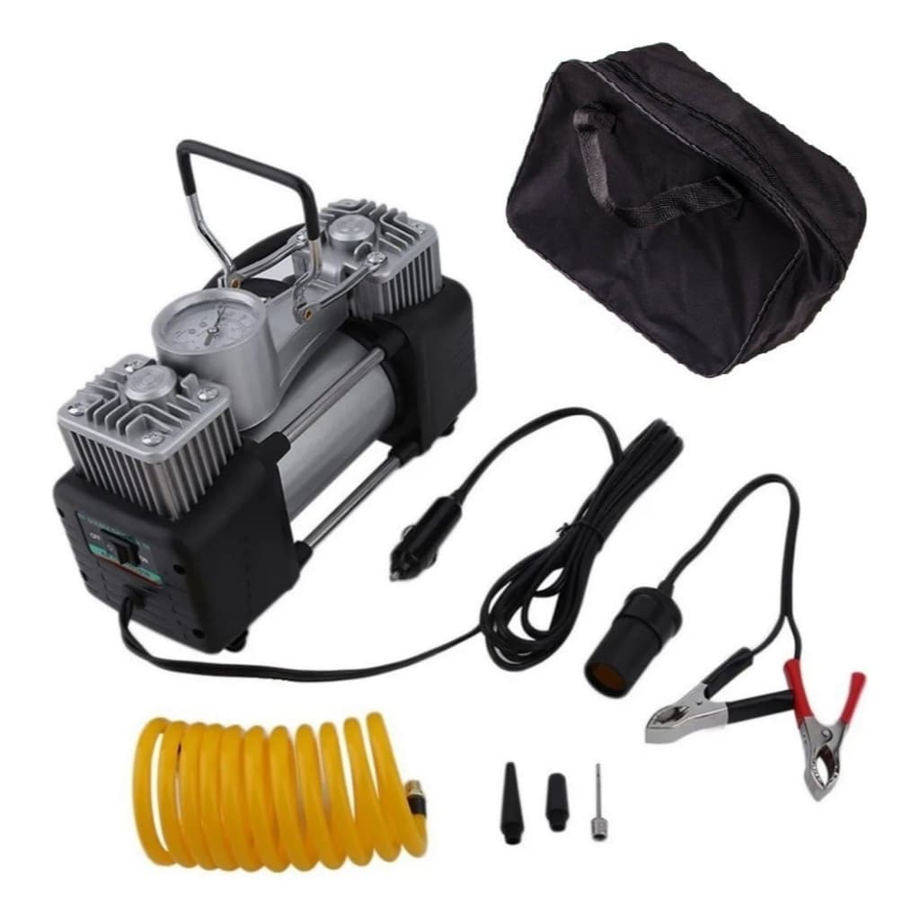 Mini Compressor De Ar Portátil 12v 2 Cilindros Potente
