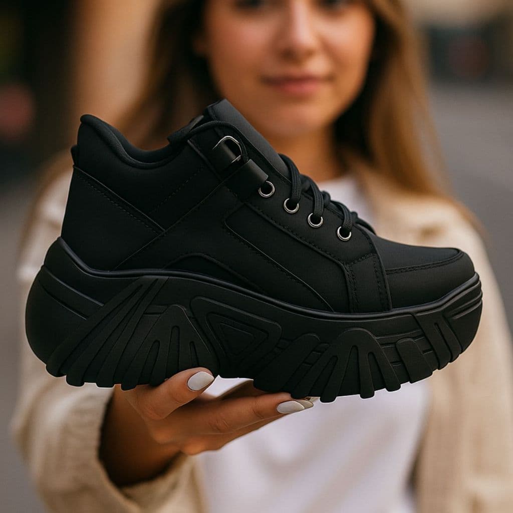 Tênis Feminino Estilo Buffalo Plataforma Chunky 7cm Pronta Entrega Promoção Queima De Estoque