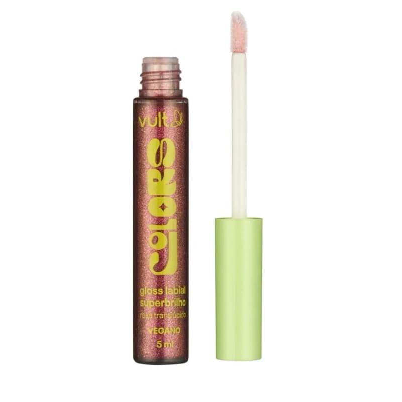 Gloss Labial Superbrilho Rosa Translúcido Vult Colors 5ml